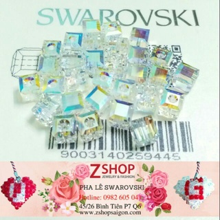 Gói Hạt Vuông 8 ly pha lê Áo cao cấp màu trắng