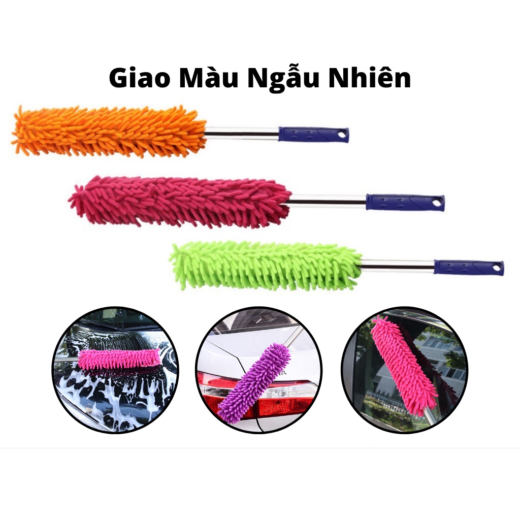 Chổi Rửa Xe Phủi Bụi San Hô Sợi Microfiber Dài 60cm
