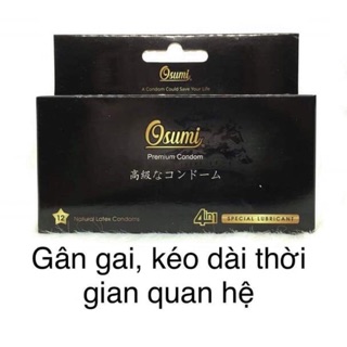 Bao cao su Osumi Nhật gân gai, kéo dài thời gian ( hộp màu đen )