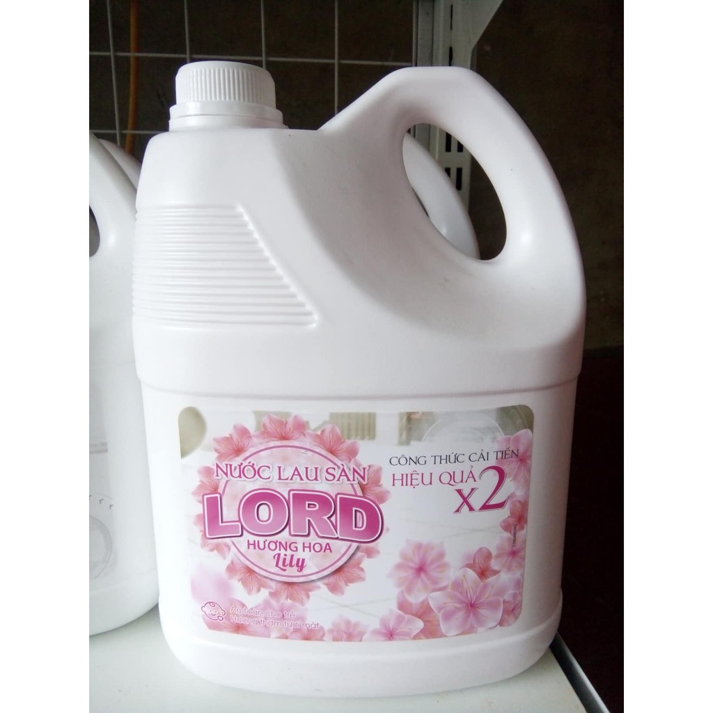 Nước lau sàn lord 3.8kg hương sả chanh và hương hoa lily