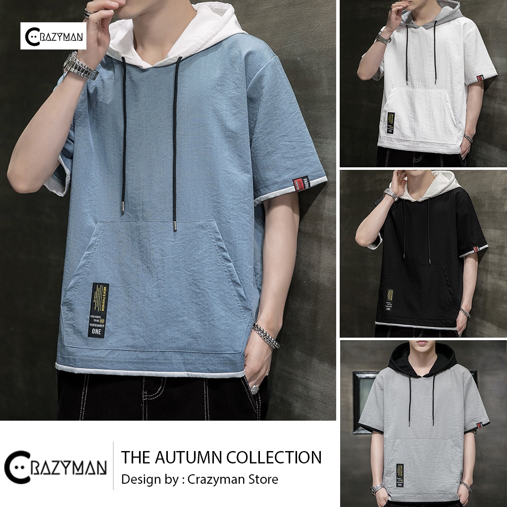 Áo sơ mi tay ngắn nam nữ unisex form rộng basic,áo sơ mi nam tay lỡ có mũ trùm đầu cực trẻ trung năng động
