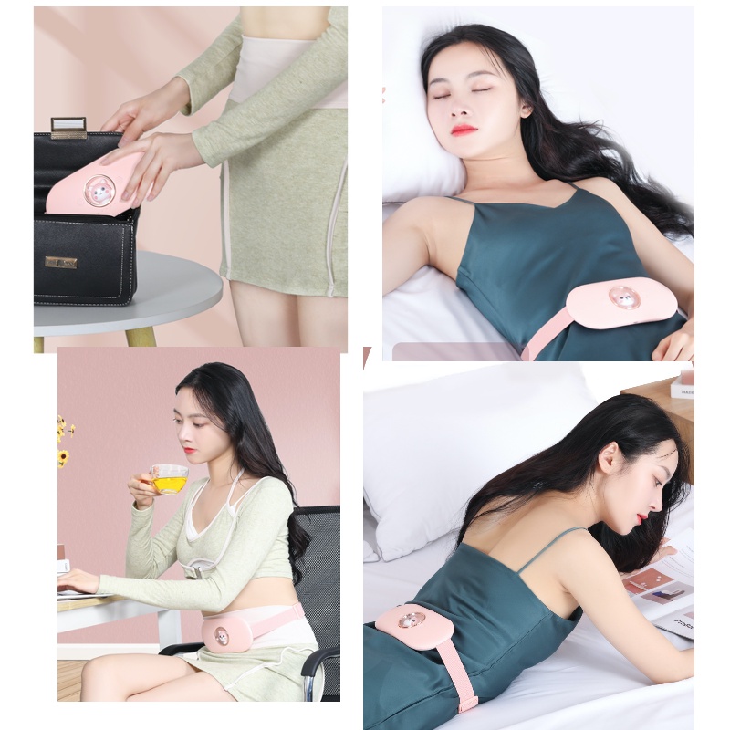 Đai massage giảm mỡ bụng giảm cân máy mát xa chườm nóng đau bụng kinh không dây sạc pin