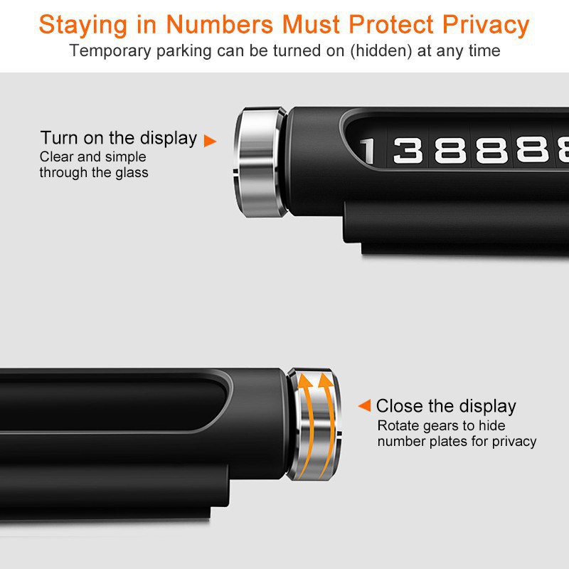 Bảng lưu số điện thoại đỗ xe tạm thời phát quang tự động xoay sáng tạo