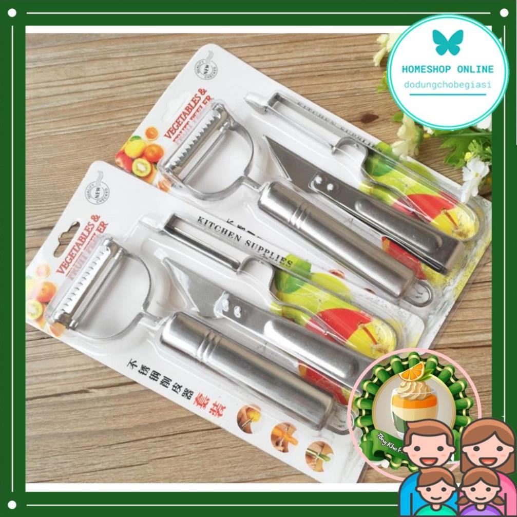 Nạo Rau Củ INOX Cao Cấp Đa Năng 3 in 1 (Nạo củ quả và bào sợi tiện lợi)