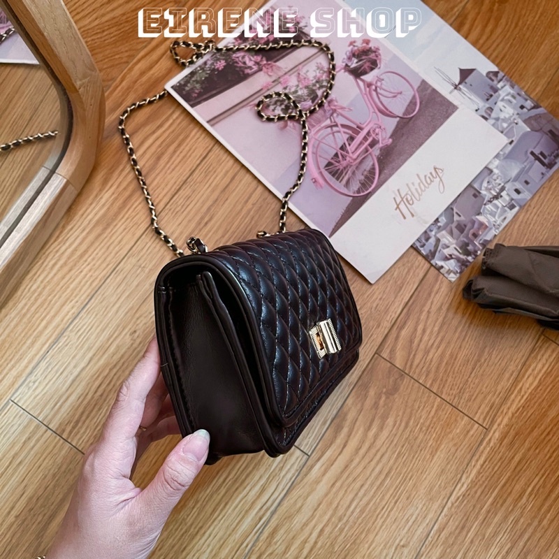 Túi Nữ Trám Chần Chỉ Túi Trám Nữ Mini Size 20 Bản Khoá Xoay