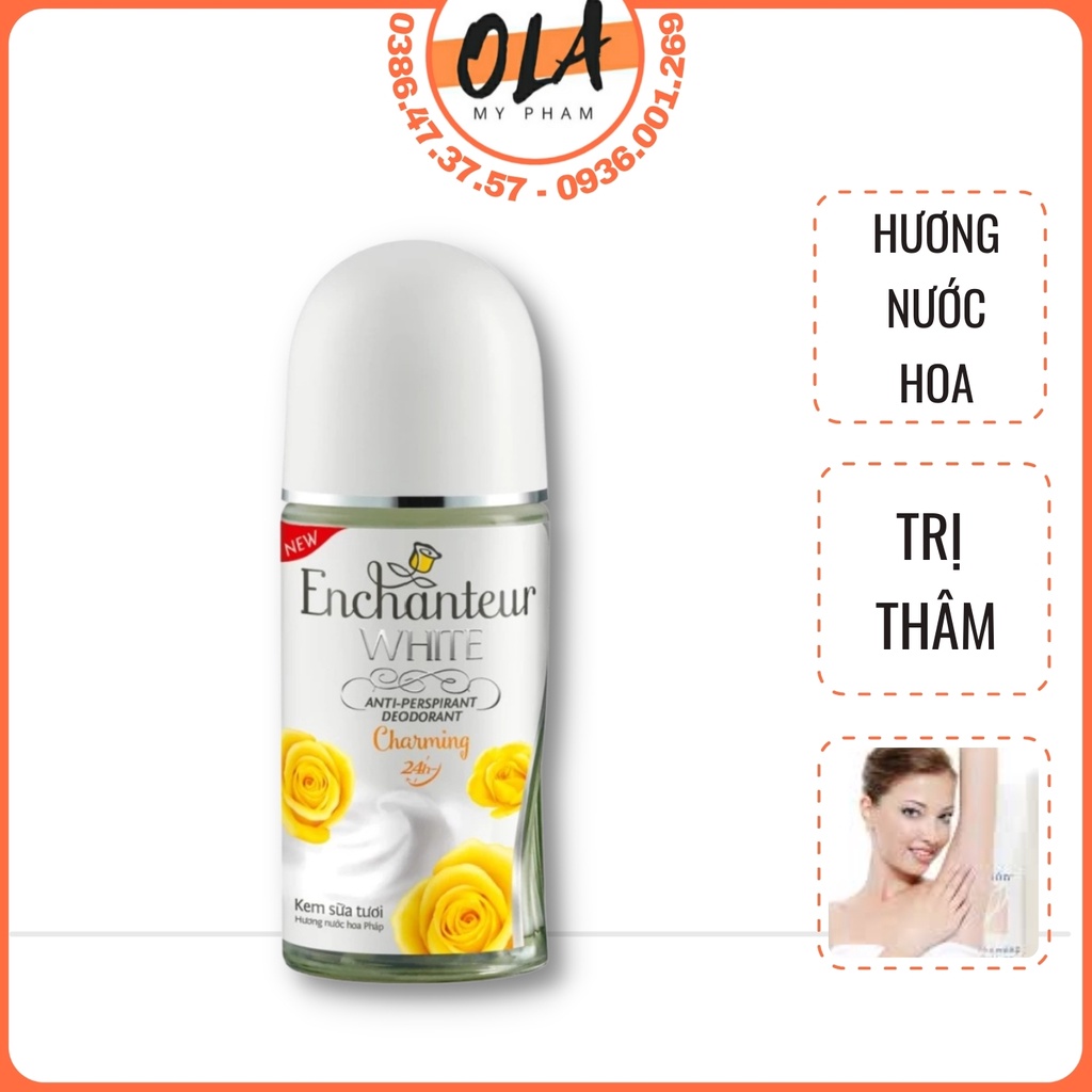 Lăn khử mùi trắng da Enchanteur Charming/ Delightful/ Romantic/Sensation/Magic 50ml - mỹ phẩm ola