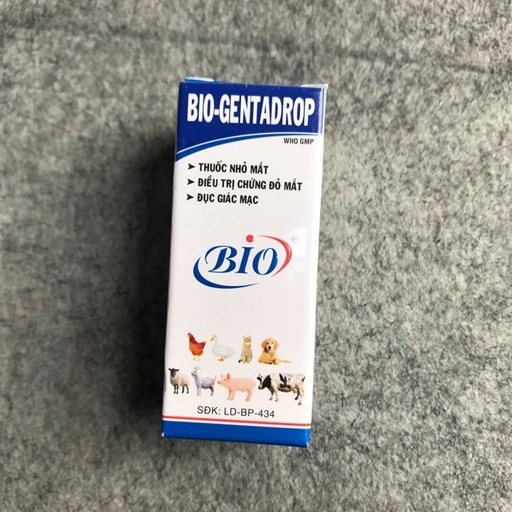 Nhỏ mắt chó mèo Bio Gentadrop 10ml