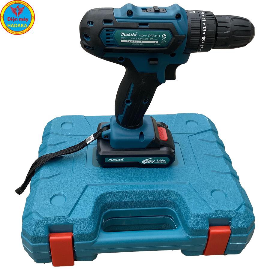 Máy khoan pin 26v makita có búa kèm đồ 2pin