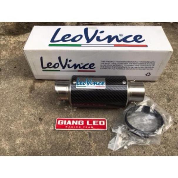 lon pô leovince bạc ngắn hàng xịn + cổ pô  2 khúc 304 gắn xe winner, satria . sonic, ex 150 Rẻ Vô Địch