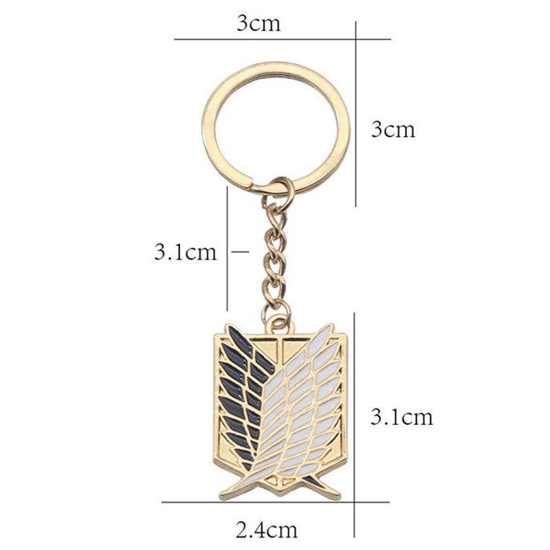 1 móc khóa hình cờ Đại chiến Titan màu bạc