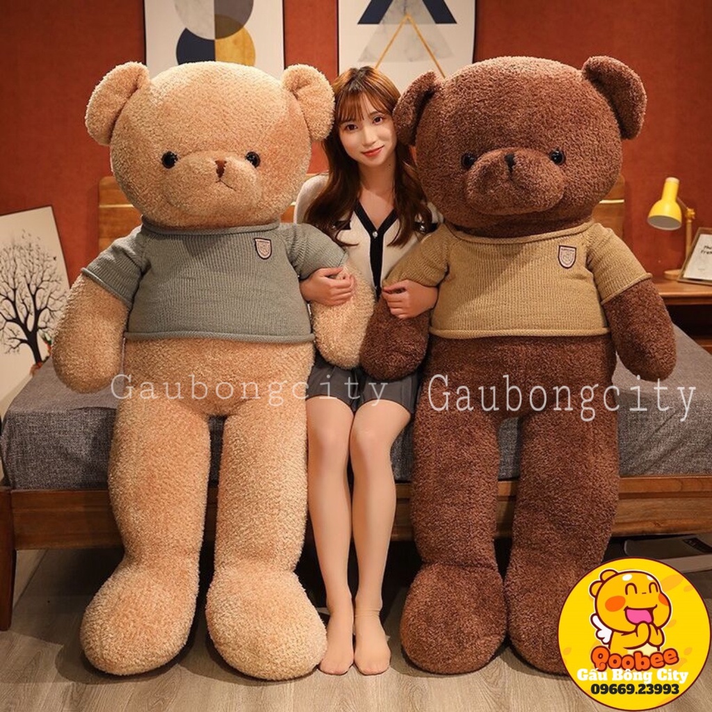 Gấu Bông Teddy Chỉ Áo Len - Teddy Bông Siêu To Nhập Khẩu Cao Cấp Gấu Bông City