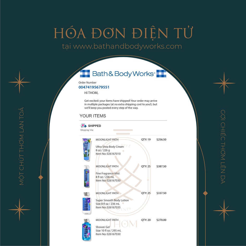 MOONLIGHT PATH | Tắm Dưỡng Xịt Thơm Toàn Thân Bath & Body Works