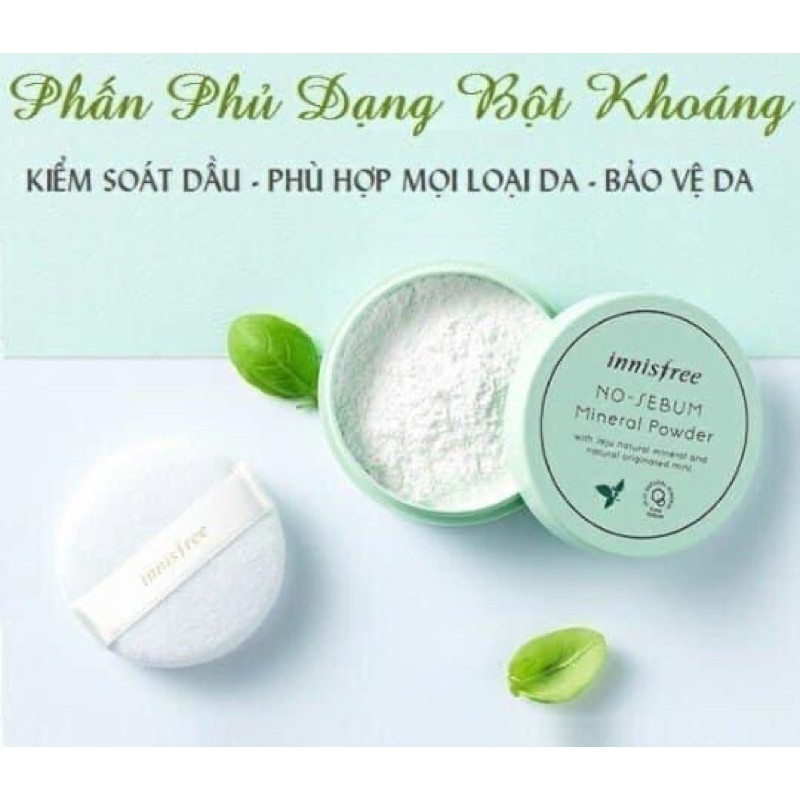 Phấn phủ kiềm dầu Innisfree No-Sebum Mineral Powder, Mỹ phẩm Oppa, Hana Forever