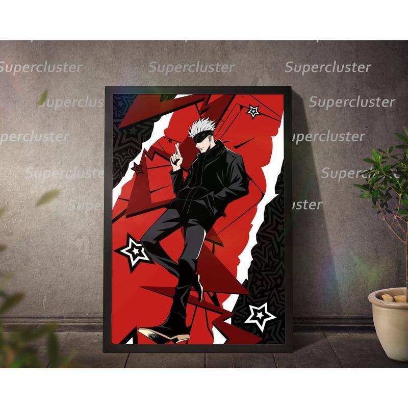 Tranh CuộN Treo TườNg In HìNh Nhân VậT Anime Gojo yuta Ryomen Sukuna