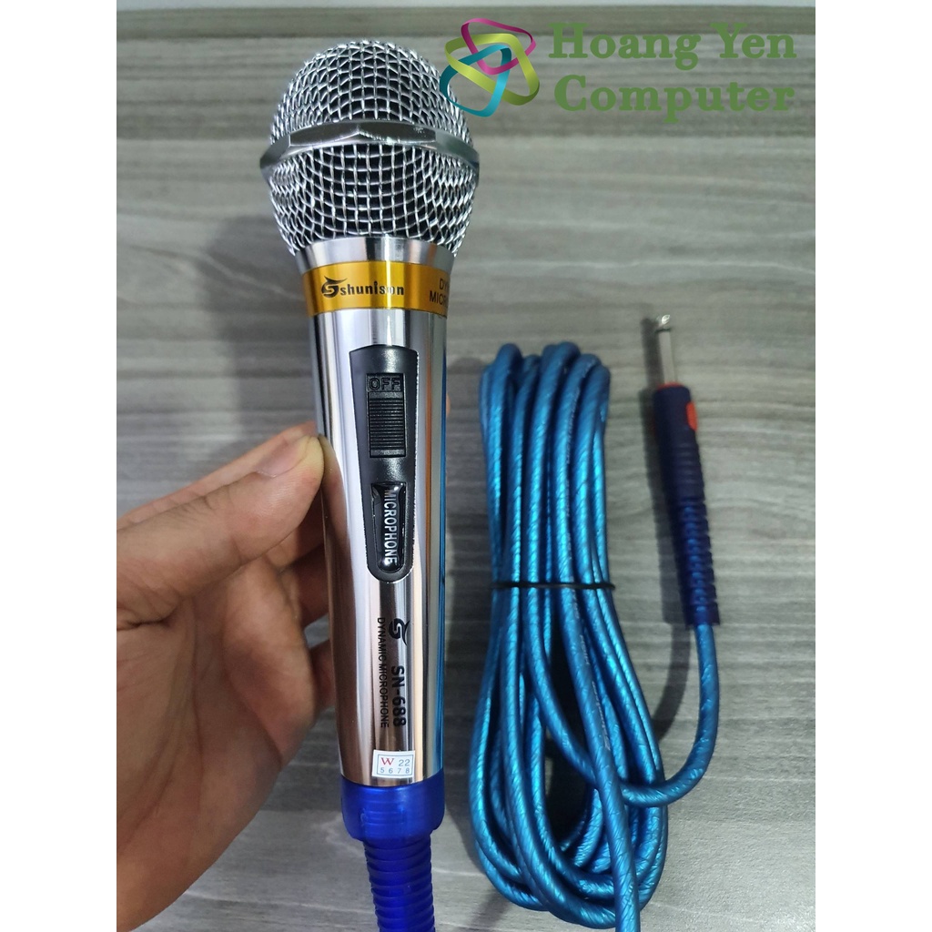 Micro Karaoke Có Dây Shunison SN-688 699 (Chất Âm Tốt, Dây Dài 4M, Jack 6.5mm) - BH 3 Tháng - Hoàng Yến Computer