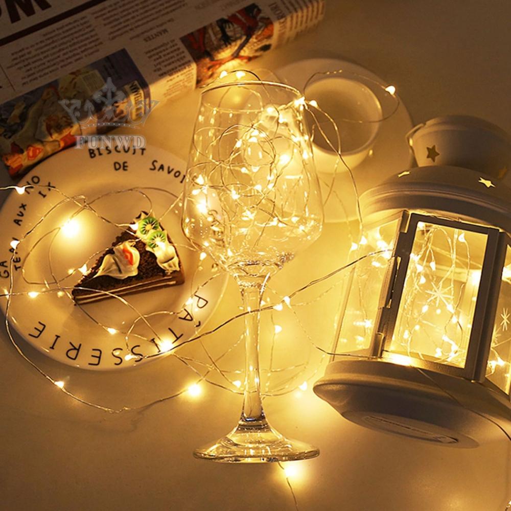 【FUNWD】1M Led Sring Lights USB Powered Silver Wire Starry Fairy Lights Waterproof Ready Stock