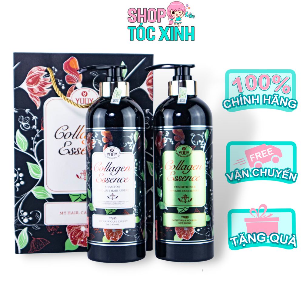 Dầu Gội Xả Collagen Essence YODY 800ml, Dầu Gội Cặp chính hãng, giúp tóc mềm mượt hương thơm lâu 72h