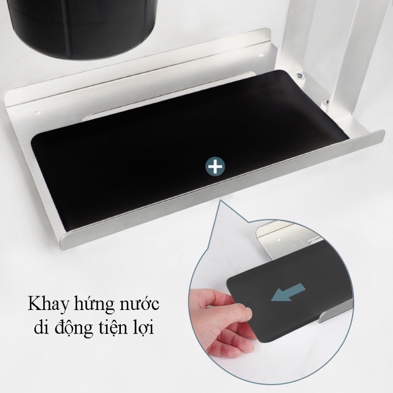 Kệ để dao, giá để dao thớt, ống đựng đũa Inox 304 có khay hứng nước thông minh tiện lợi