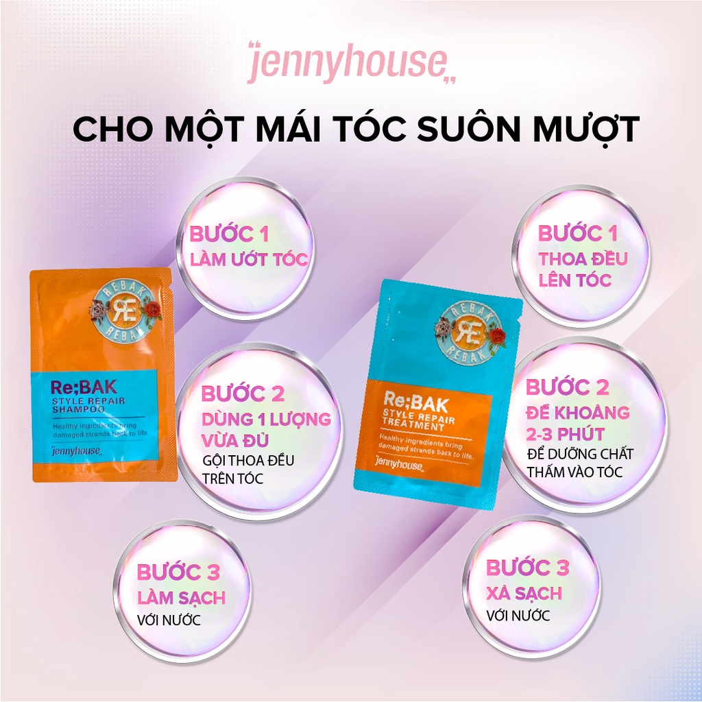 [Quà Tặng Không Bán] Mẫu Thử Dầu Gội, Dầu Xả JENNY HOUSE Healthy Re:Bak Style Repair 5ml - Dưỡng Tóc Khô Xơ Rối