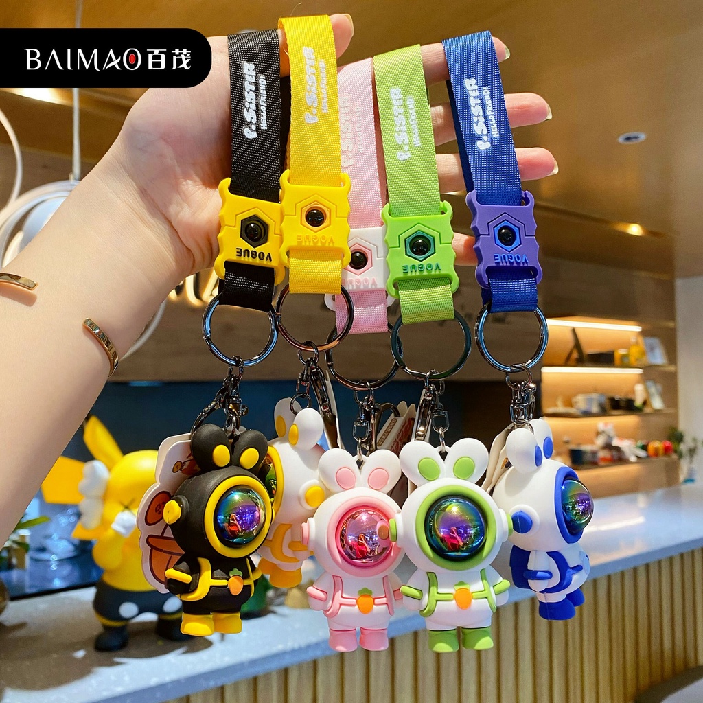 Móc Khóa phi hành gia hình thỏ, móc khóa anime, móc khóa gấu mini chất liệu nhựa cao cấp phong cách Hàn Quốc