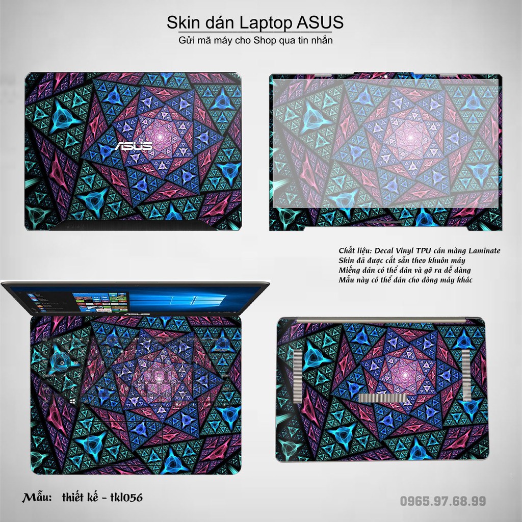 Skin dán Laptop Asus in hình thiết kế nhiều mẫu 6 (inbox mã máy cho Shop)