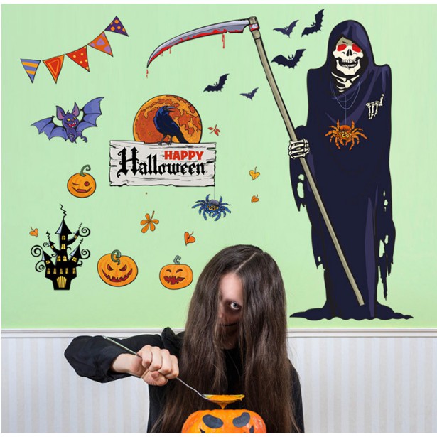 Decal trang trí tường - Halloween Thần Chết