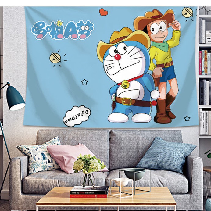 Tấm thảm hình Doraemon treo tường trang trí phòng ngủ / phòng khách