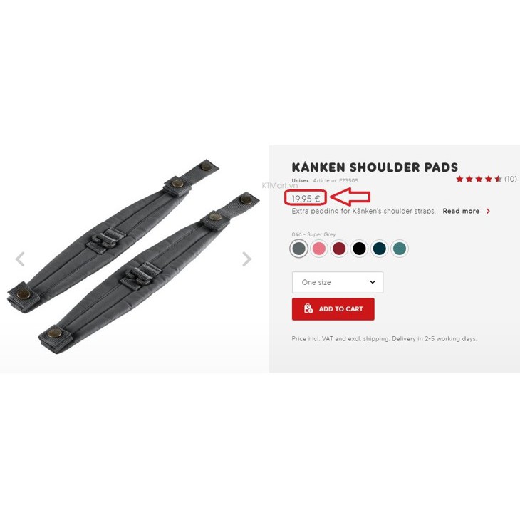 Phụ kiện Balo Fjallraven Kanken Shoulder Pads 23505 Fjallraven màu xanh