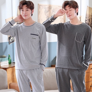 ✆Bộ đồ ngủ nam, dài tay cotton mùa xuân và thu thanh niên trung nam giới giản dị mặc nhà hè mỏng phù hợp với đôn