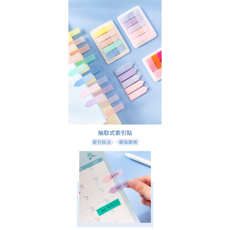 Bookmark Giấy Đánh Dấu Nhựa PET phong cách Morandi Pastel