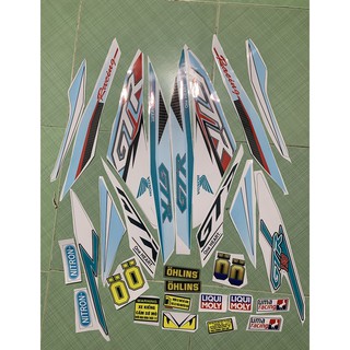tem winner 150 GTR trắng xanh cao cấp