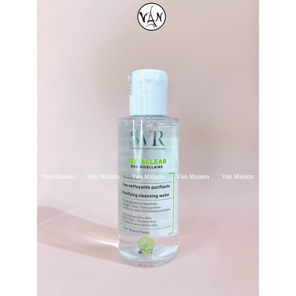 Nước tẩy trang svr sebiaclear eau micellaire giúp làm sạch sâu loại bỏ dầu nhờn 75ml , 400ml