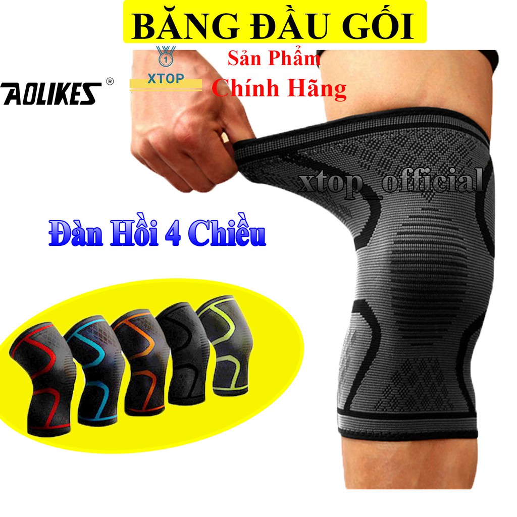 Bó Gối, Băng Bảo Vệ Đầu Gối Thể Thao Đàn Hồi Cao Cấp Aolikes A7718 ( 1 chiếc )