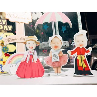 Hình chibi bé trai, chibi bé gái thiết kế 40cm trang trí sinh nhật, thôi nôi, đám cưới