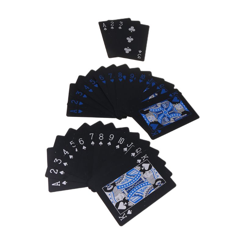 Bộ 54 Lá Bài Tây Bằng Nhựa PVC Màu Đen Chống Thấm Nước