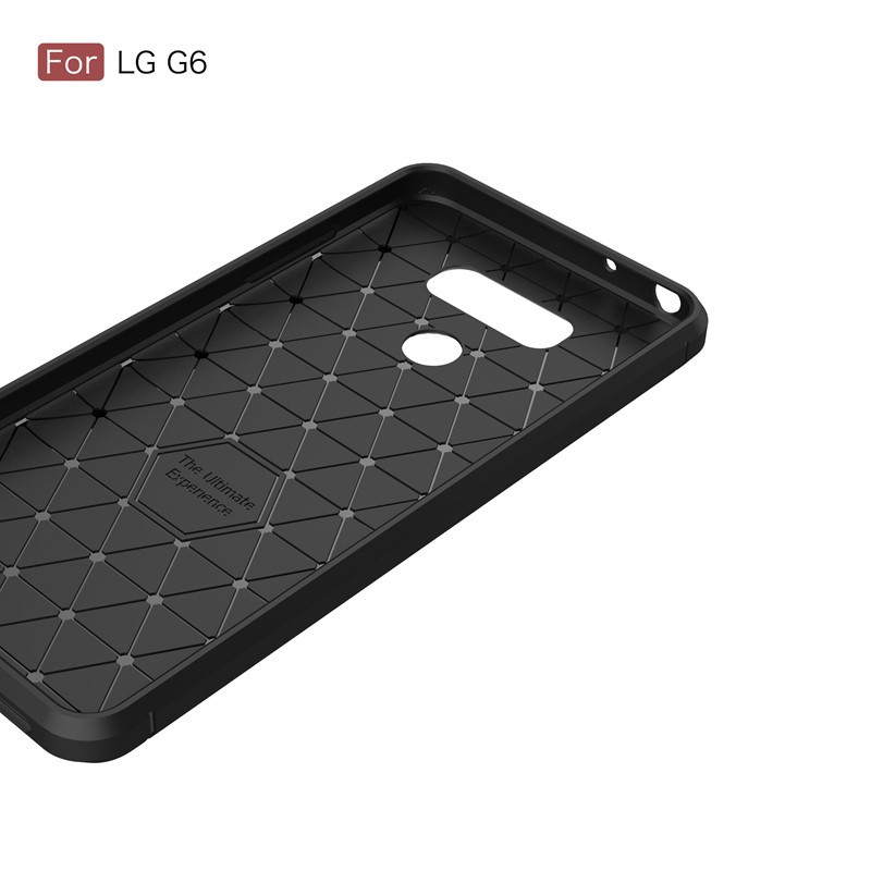 Ốp điện thoại silicon phủ sợi carbon chống sốc bảo vệ cao cấp LG G6