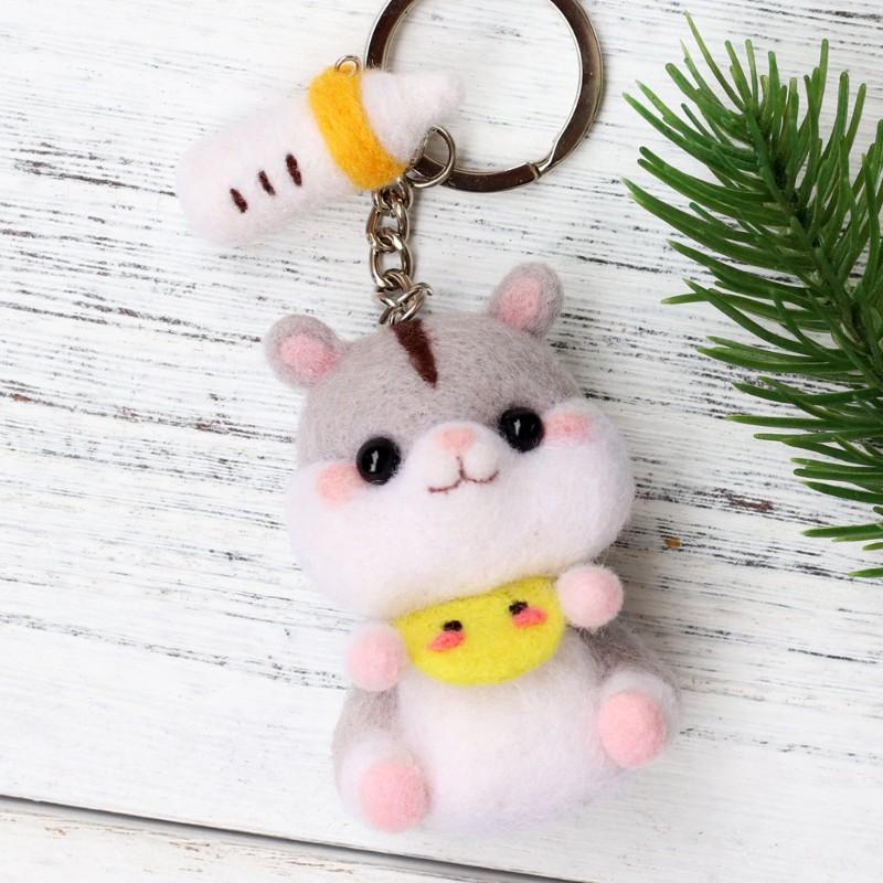 Búp Bê Chọc Vật Liệu Tự Làm Hình Chuột Hamster Bằng Len Dễ Thương