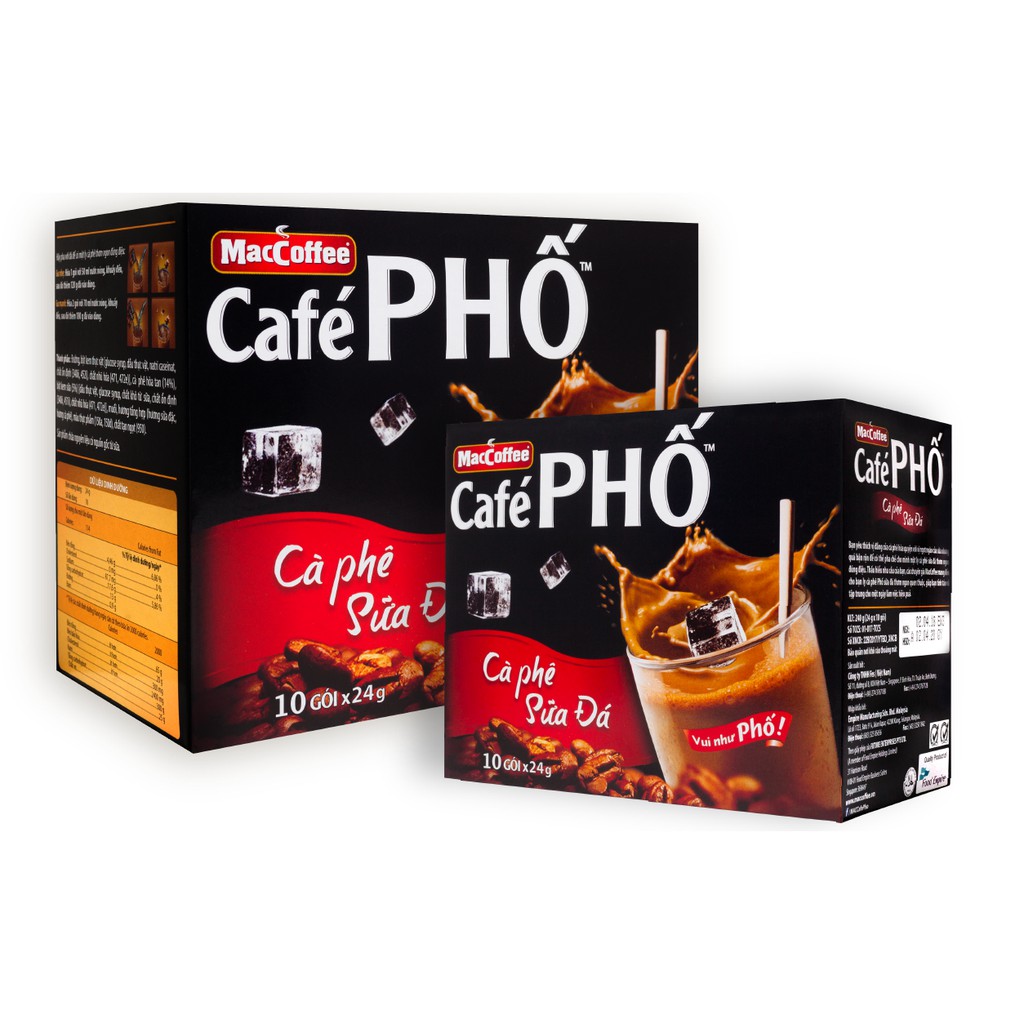 MacCoffee 2 Hộp Café PHỐ Sữa Đá 240g