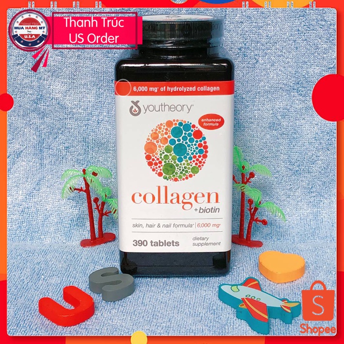 Collagen 390 Mỹ Viên Viên Uống Youtheory Collagen Advanced