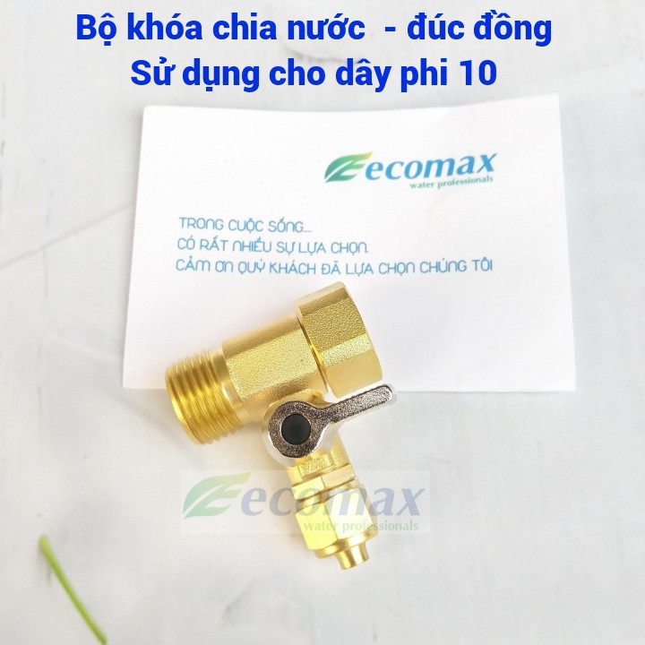 bộ khóa chia nước máy lọc nước - Bộ khóa chia nước phi 10 bằng đồng cao cấp