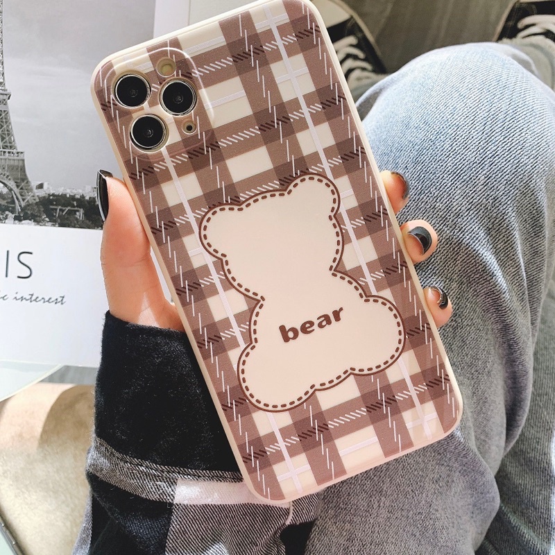 Ốp Lưng Silicon Cute Bear Caro - IPHONE, SAMSUNG, OPPO, VIVO, XIAOMI