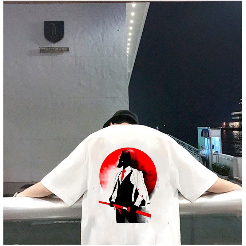 Áo thun unisex độc lạ Samurai form rộng vải dày mịn 2019T1826