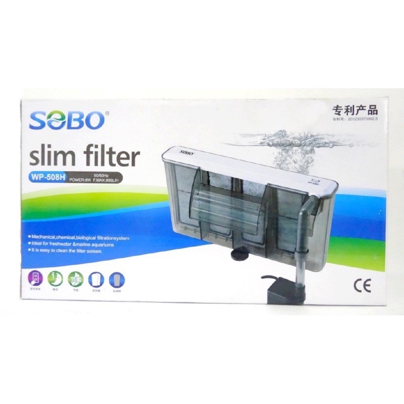 Hồ cá, Hồ Thủy sinh- Lọc Thác Treo Thành Hồ SOBO WP 508H - Công Suất 8W