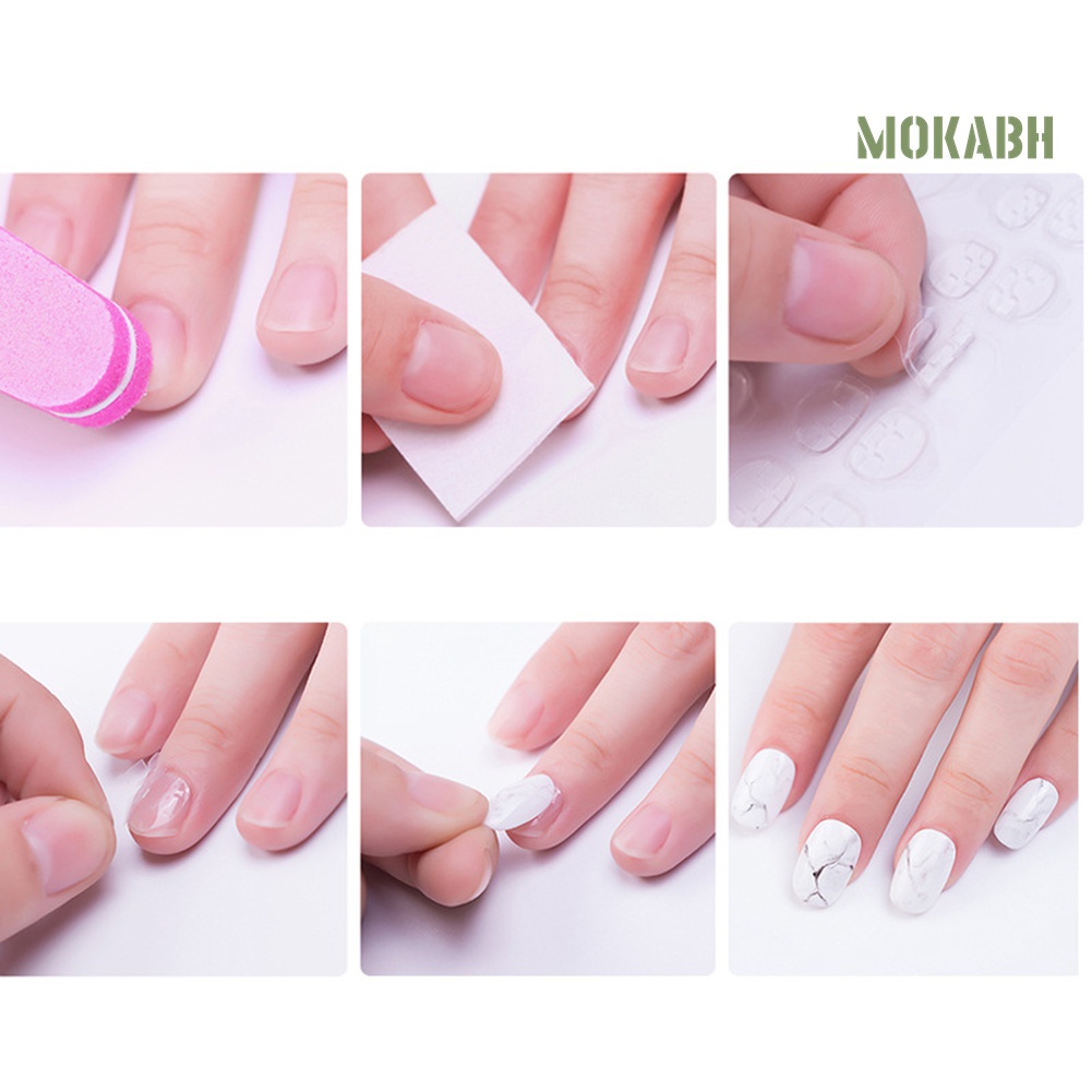 Set 120 Móng Tay Giả Trong Suốt Hai Mặt Dán Trang Trí Nghệ Thuật