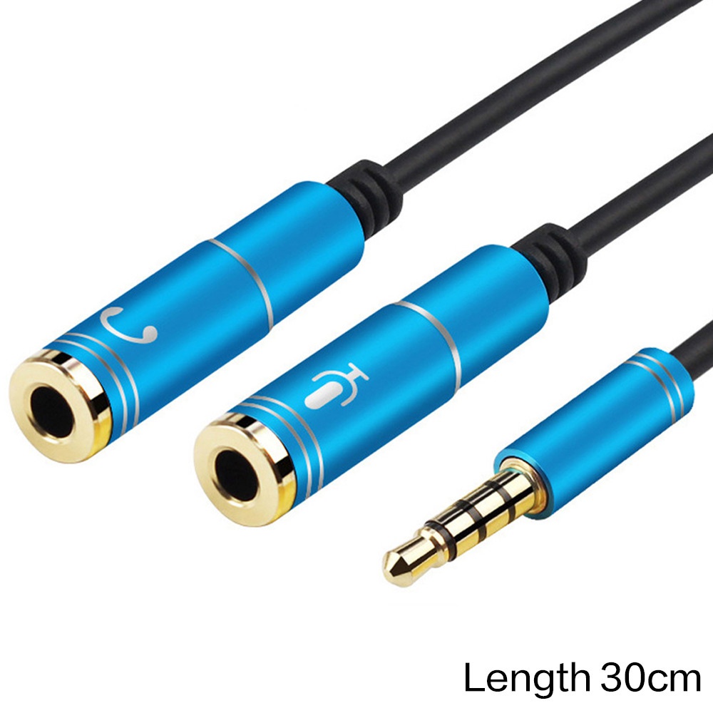 1 Dây Cáp Âm Thanh Nối Dài Jack Cắm 3.5mm Với 2 Cổng Aux Cho Điện Thoại / Máy Tính
