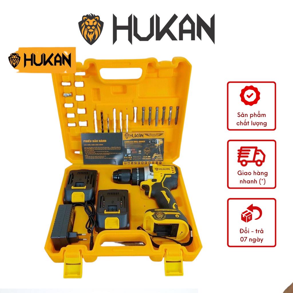 Máy Khoan Pin HUKAN HK-CDR0065 Ba Chức Năng Có Búa, Không Chổi Than, Đầu Kẹp 10mm Chính Hãng