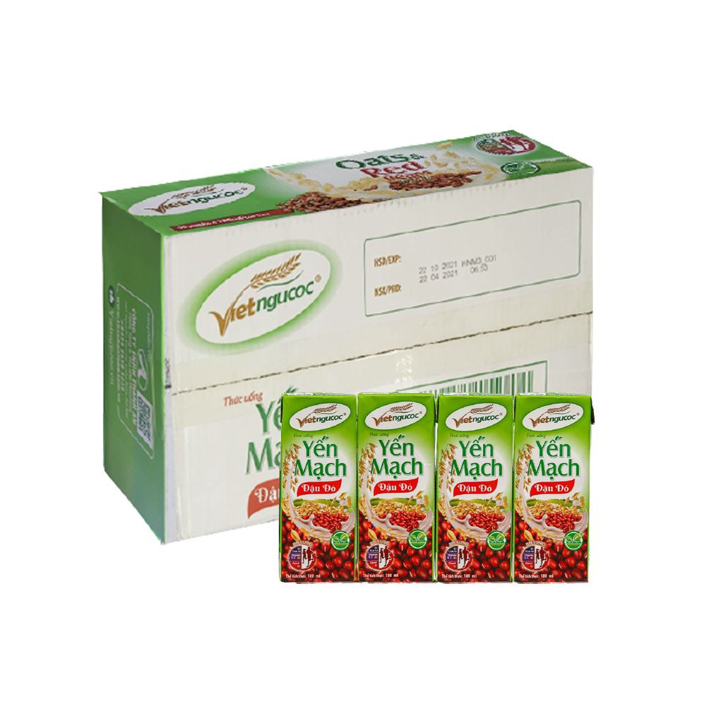 Sữa Yến mạch đậu đỏ Vietngucoc hộp 180ml