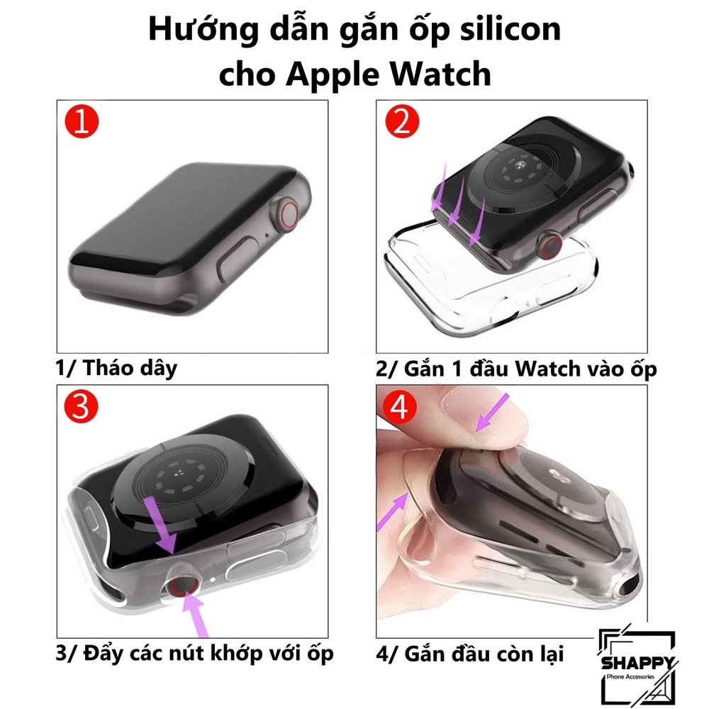 Ốp Silicon Apple Watch Series 1/2/3/4/5/6/7/SE Full Size 38/40/42/44/41/45MM [Shappy Shop]