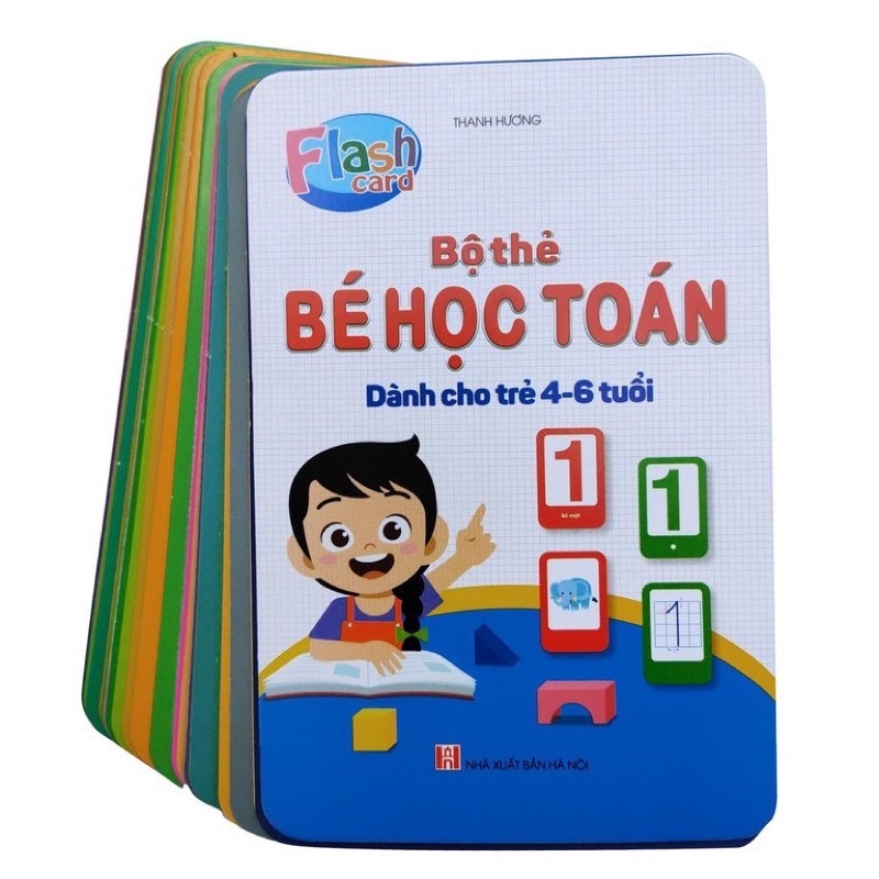 Sách - Bé Học Toán và Thẻ Chữ Cái và Chữ Ghép - Khổ lớn - Dành cho trẻ 4 - 6 tuổi (2 bộ)