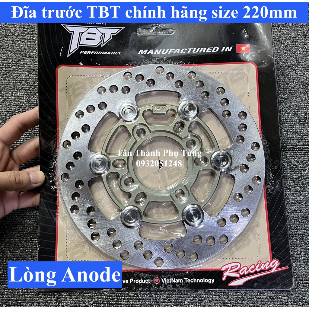 Đĩa trước TBT chính hãng size 220mm kiểu 4 lỗ